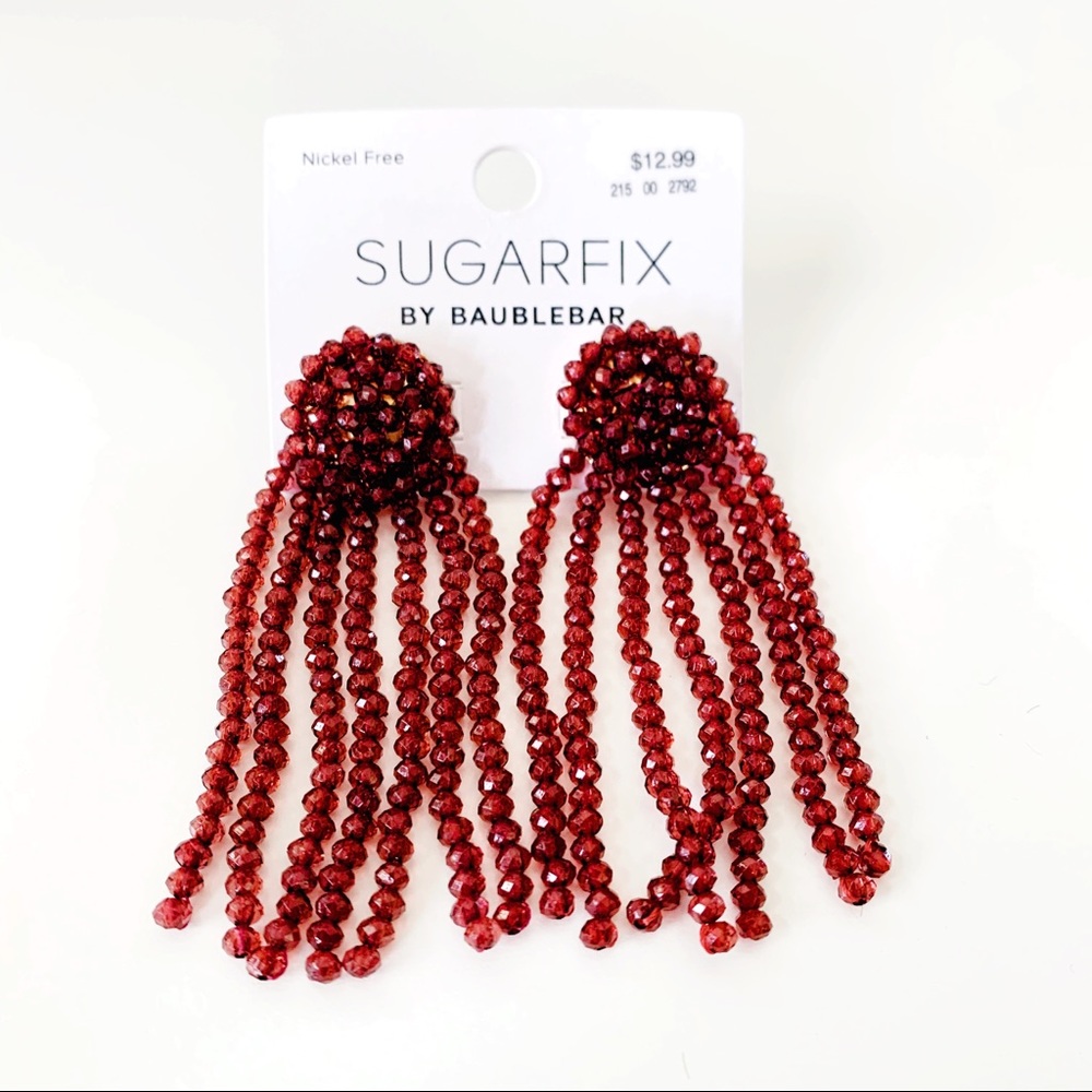 NWT Sugar Fix Baublebar Red Beaded Earrings